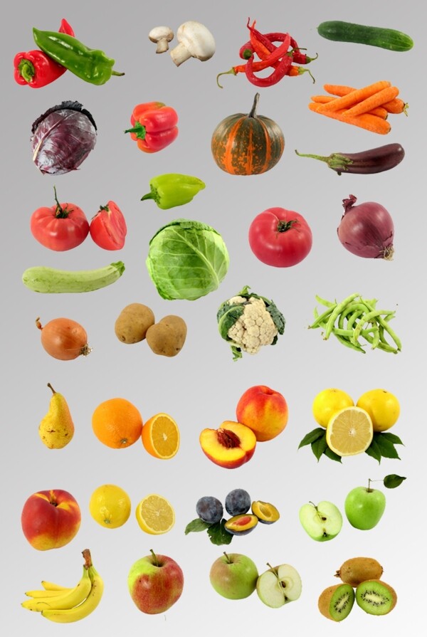 一组蔬菜水果摄影图分层