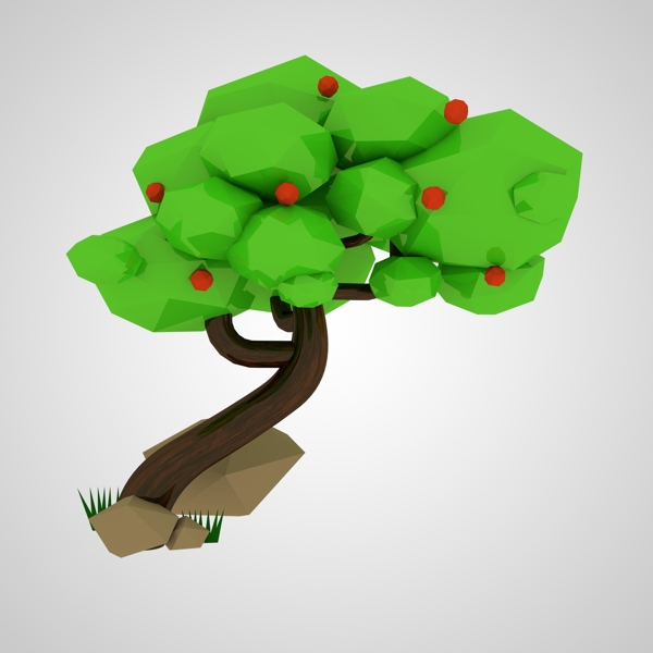 3D树植物卡通商务元素素材办公PPT创意
