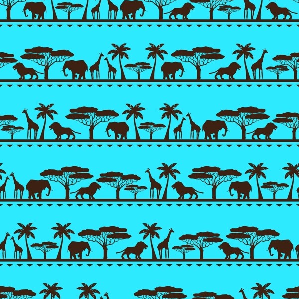 非洲动物矢量图图片