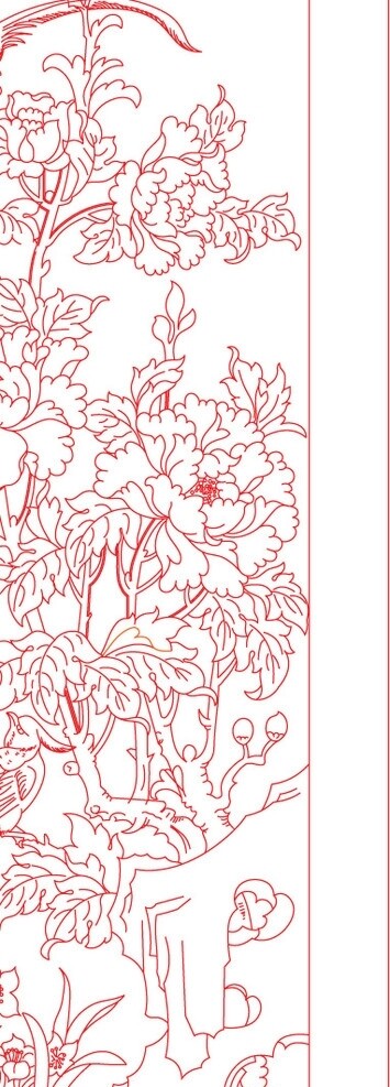 牡丹花鳥圖片