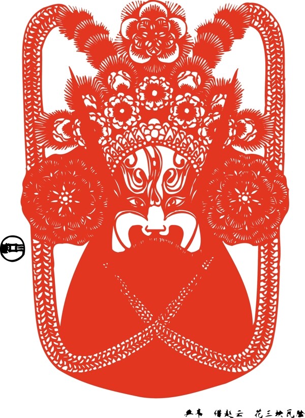 印花矢量圖色彩紅色民族臉譜免費素材
