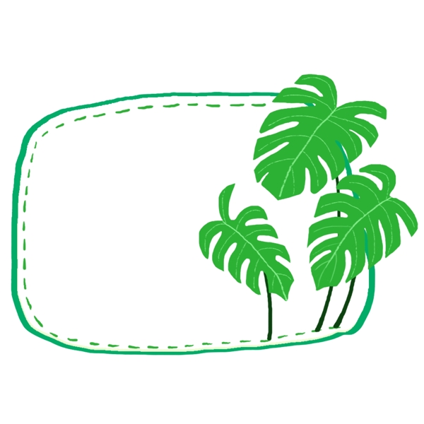 植物邊框商用素材綠色葉
