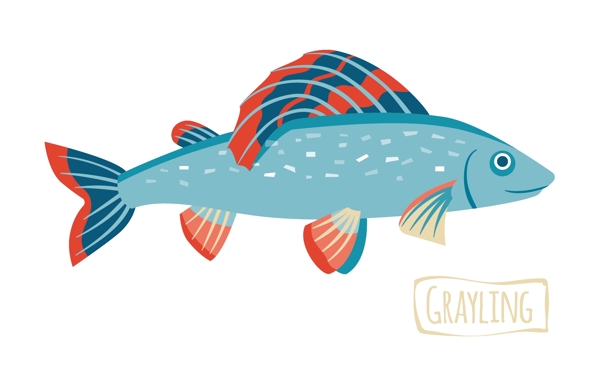 卡通插畫魚海鮮矢量素材