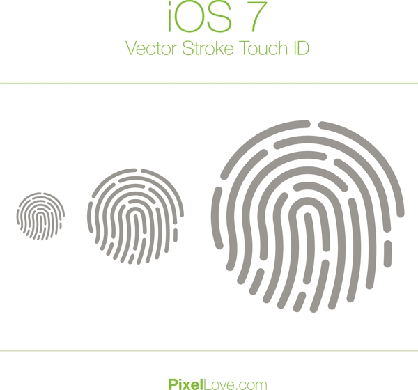 iOS指紋矢量素材