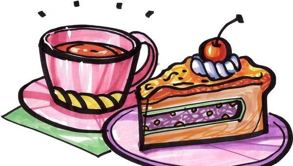 手绘咖啡蛋糕图片