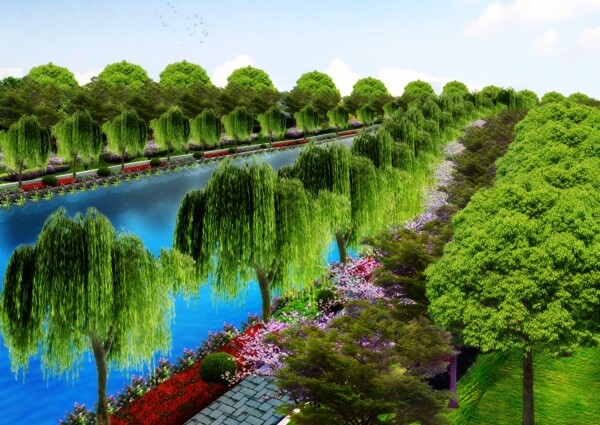 楚门河道景观设计效果图片