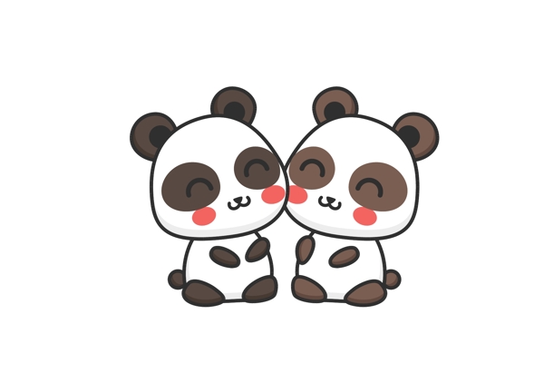 熊猫插画可爱卡通笑脸