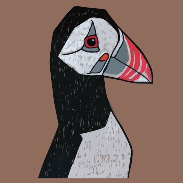 印花矢量圖動物鳥男裝免費素材