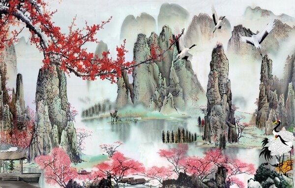 水墨山水圖