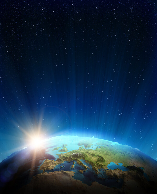 太阳前的地球表面图片