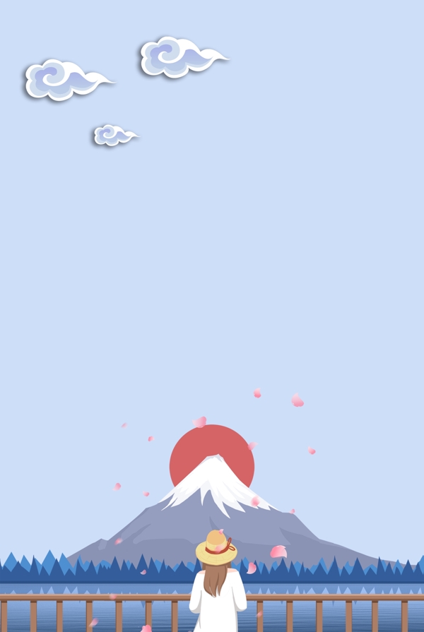 旅游清新卡通背景