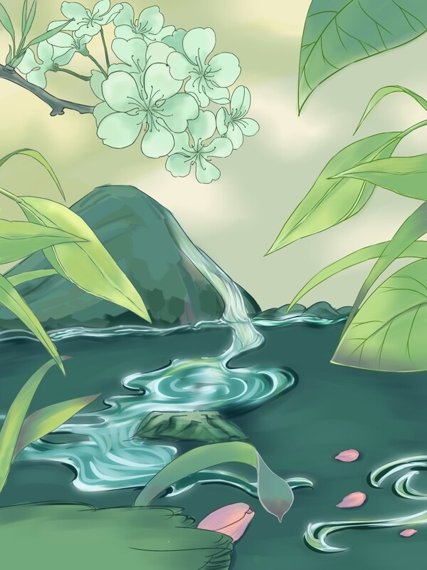 手繪春分背景設(shè)計(jì)