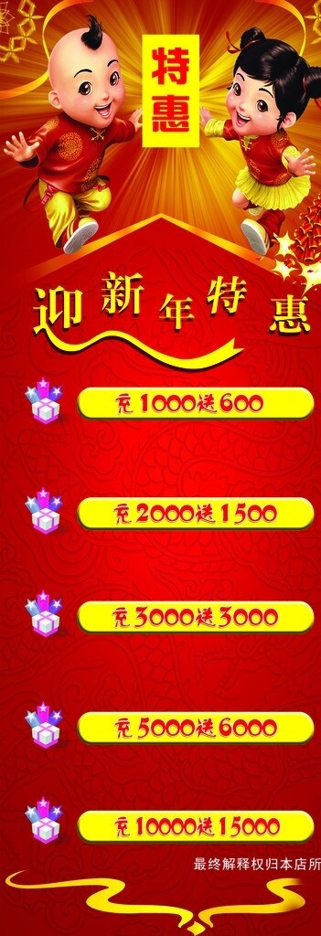 迎新年特惠展架圖片