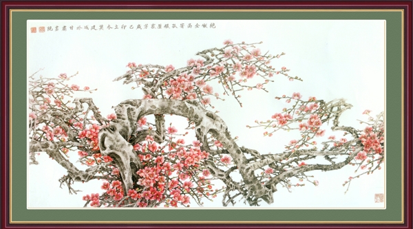 花鳥畫中堂畫分層插畫PSD格式0013