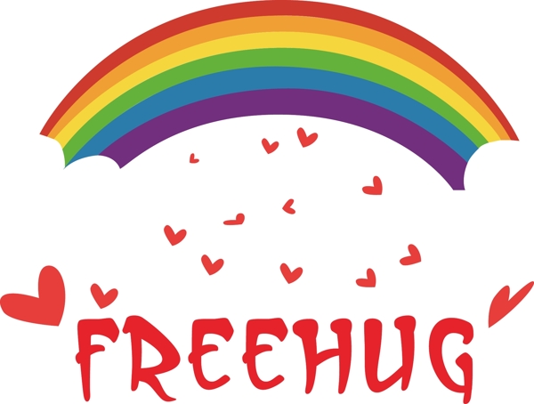 印花矢量圖文字英文Freehug免費(fèi)素材