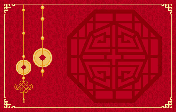 铜钱中国风窗棂背景无分层