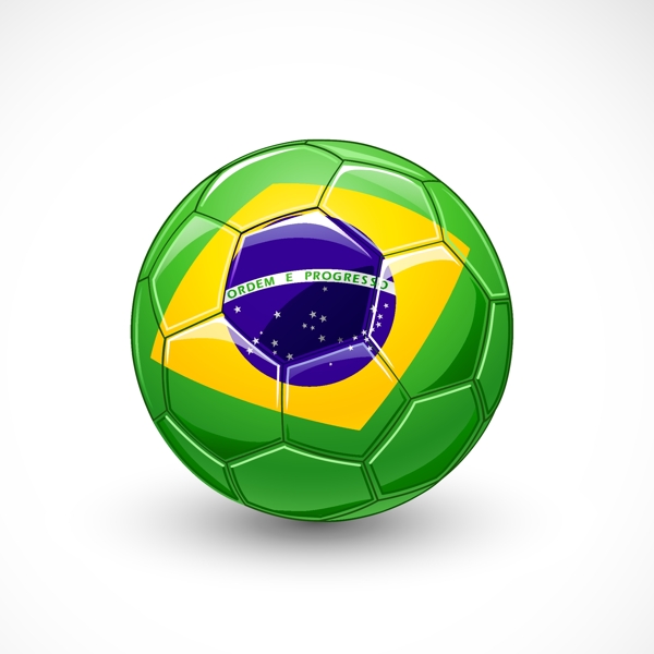 巴西国旗足球矢量