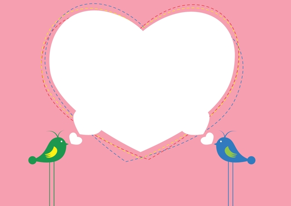 情人节的心旗封面插图背景卡