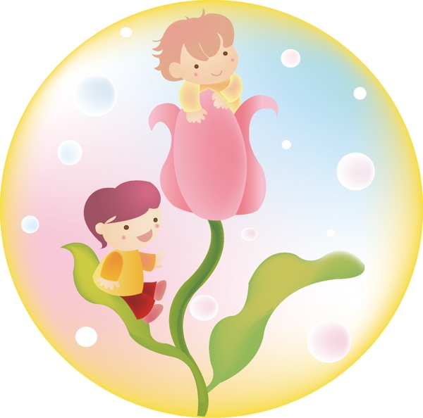 矢量源文件圖庫韓國兒童矢量插畫素材ai