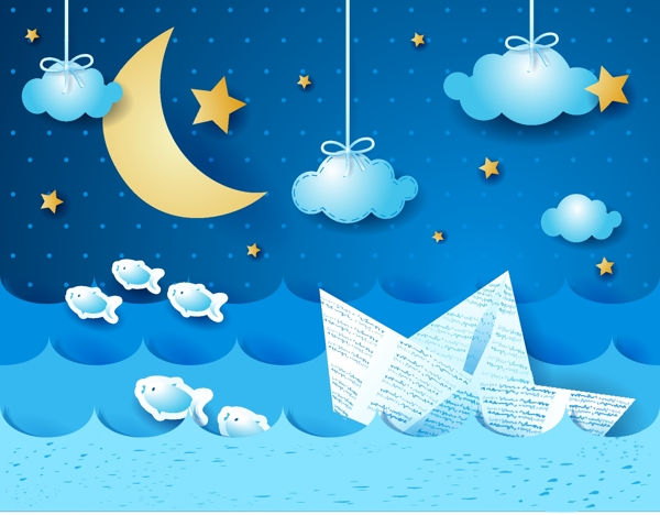卡通矢量01夜
