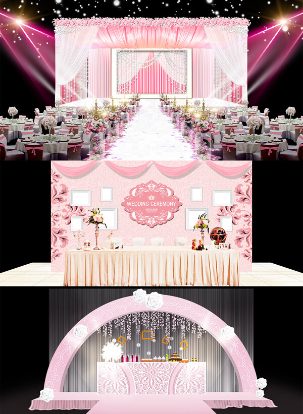 粉色樱婚礼背景图