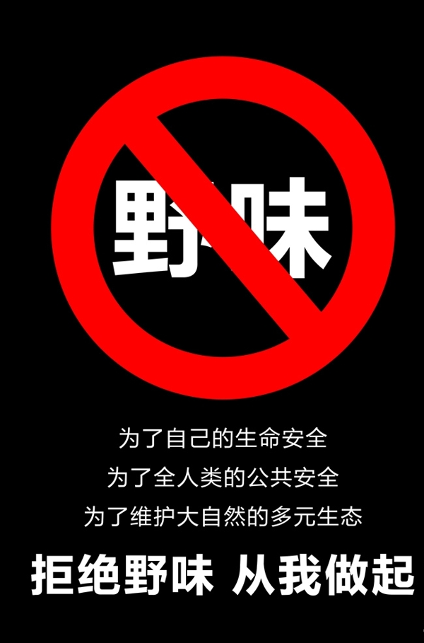 新型冠狀病毒拒絕野味宣傳欄