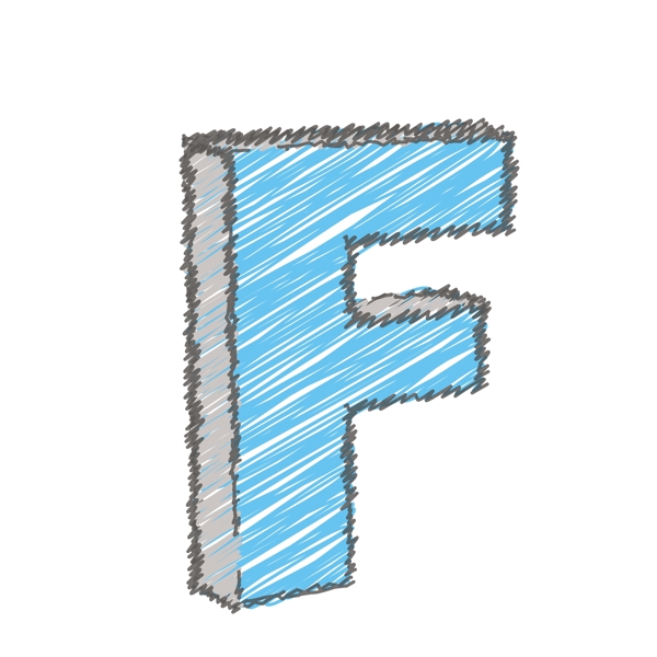 涂鴉F字母矢量
