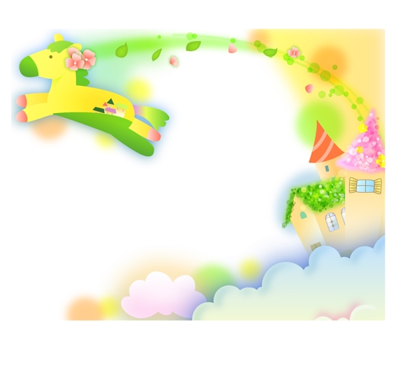 邊境邊境花香如夢馬矢量模式