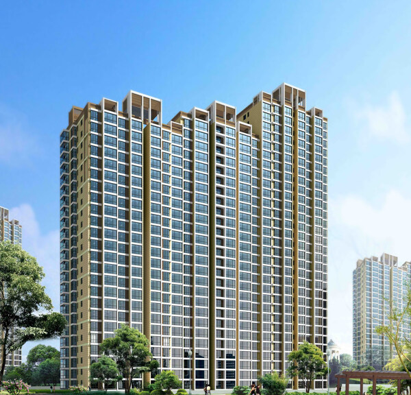 商品房建筑透視圖片
