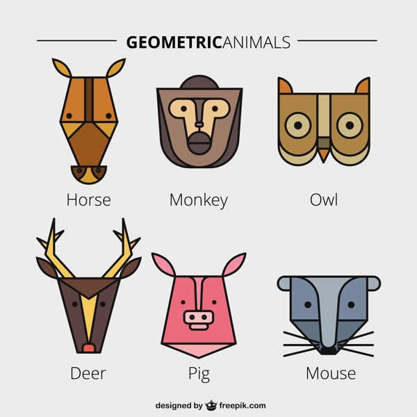 几何动物头像