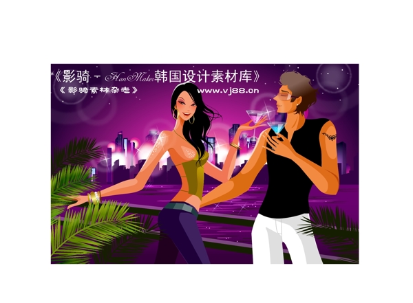 時尚俱樂部矢量人物AI0299