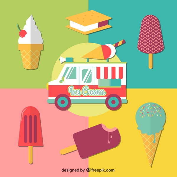 冰淇淋甜品车