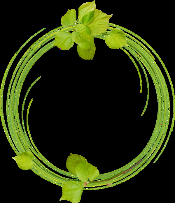 简洁大方绿色花环png透明素材