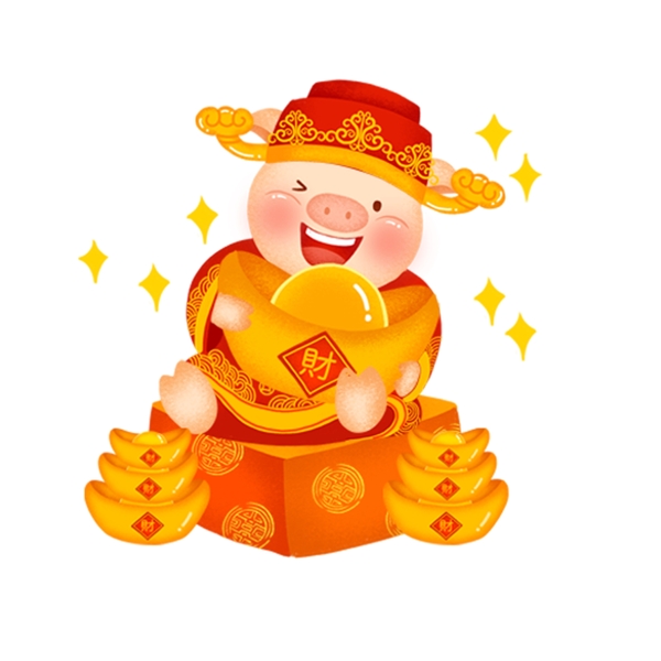 2019猪年大吉恭喜发财新年元素设计