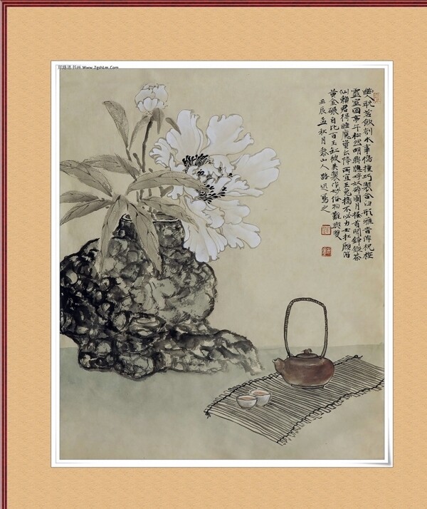 牡丹工筆畫圖片