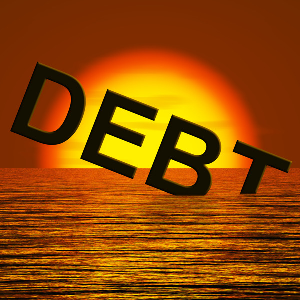 债务字下沉显示贫困破产和破产
