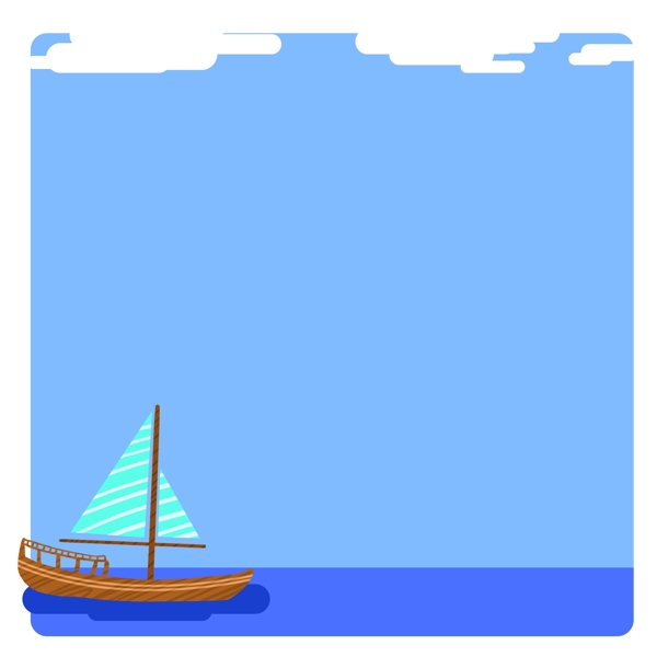 海洋帆船边框插画
