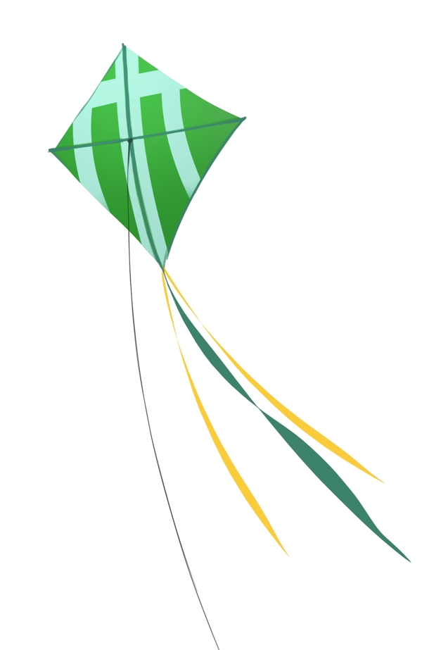 绿色风筝玩具插画
