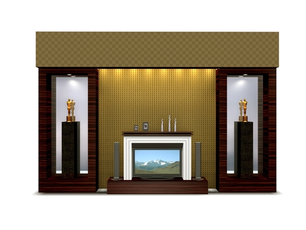 室内设计背景墙3d素材3d模型68