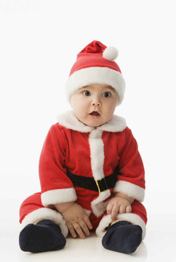 穿着圣诞服装的小宝宝图片