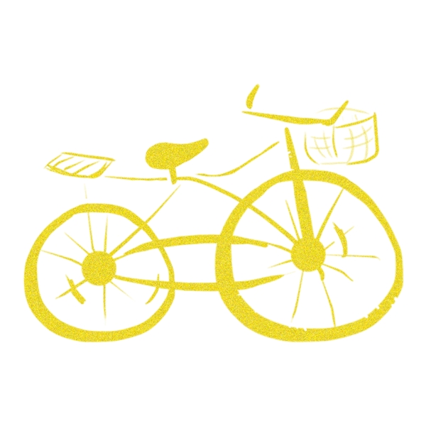 黄色卡通自行车png元素