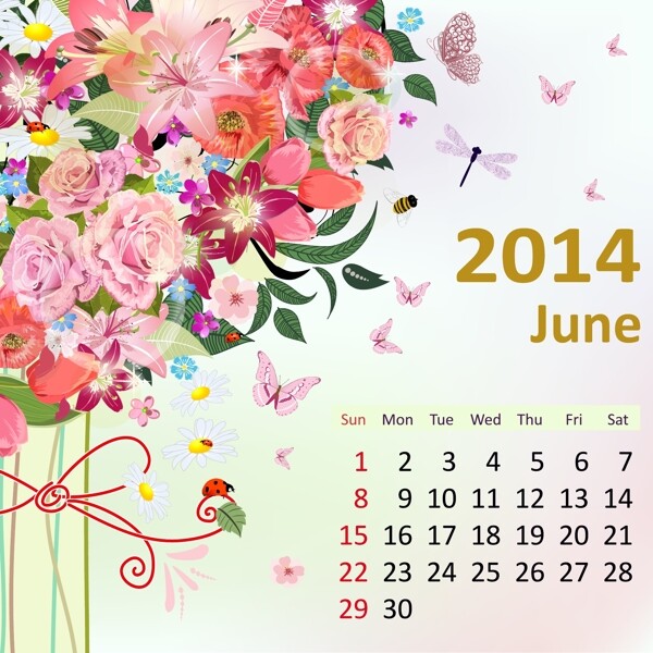 2014花歷六月向量