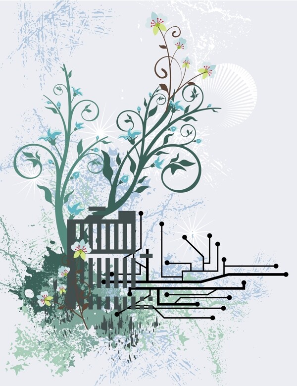 歐美花紋4060矢量EPS
