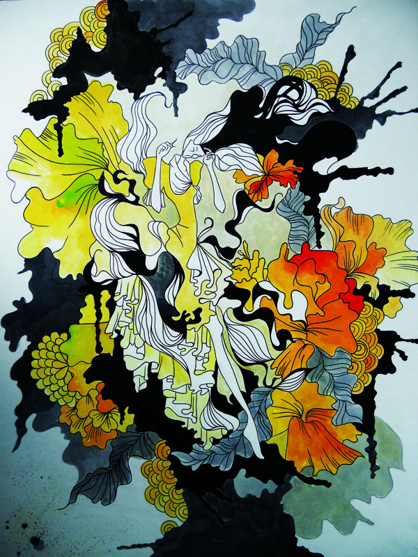 枯榮系列插畫設(shè)計(jì)圖片