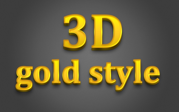 超酷的3D立体黄金字样式