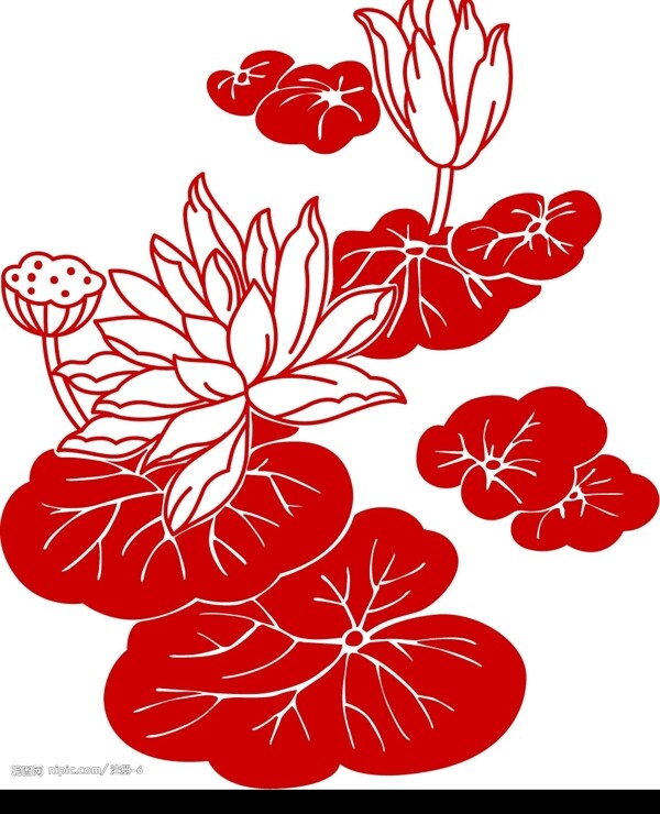 矢量荷花圖片