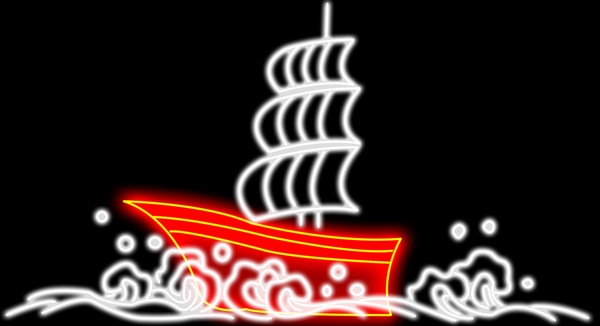 霓虹燈數(shù)材船圖片