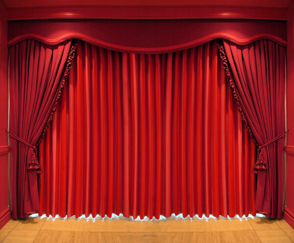 舞台红布幔图片