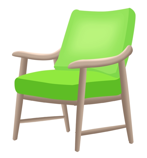 绿色的椅子装饰插画