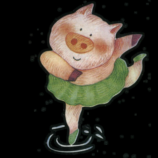 唯美创意猪猪绘画素材